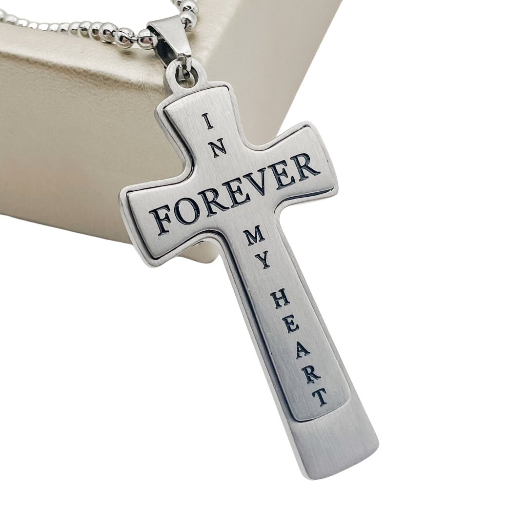 Forever in my Heart Men's Cross Necklace