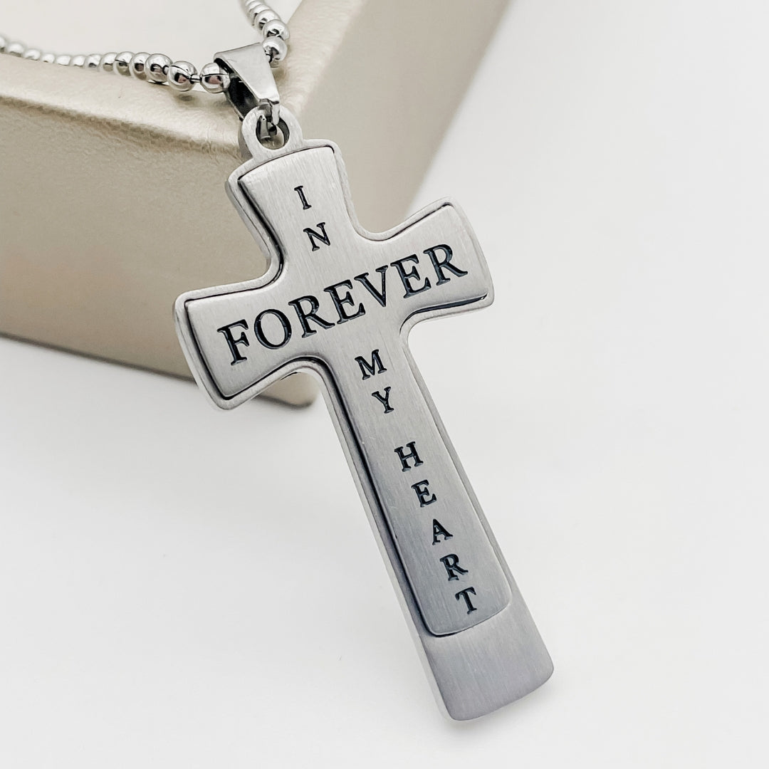 Forever in my Heart Men's Cross Necklace