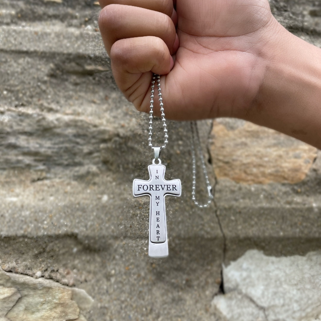 Forever in my Heart Men's Cross Necklace