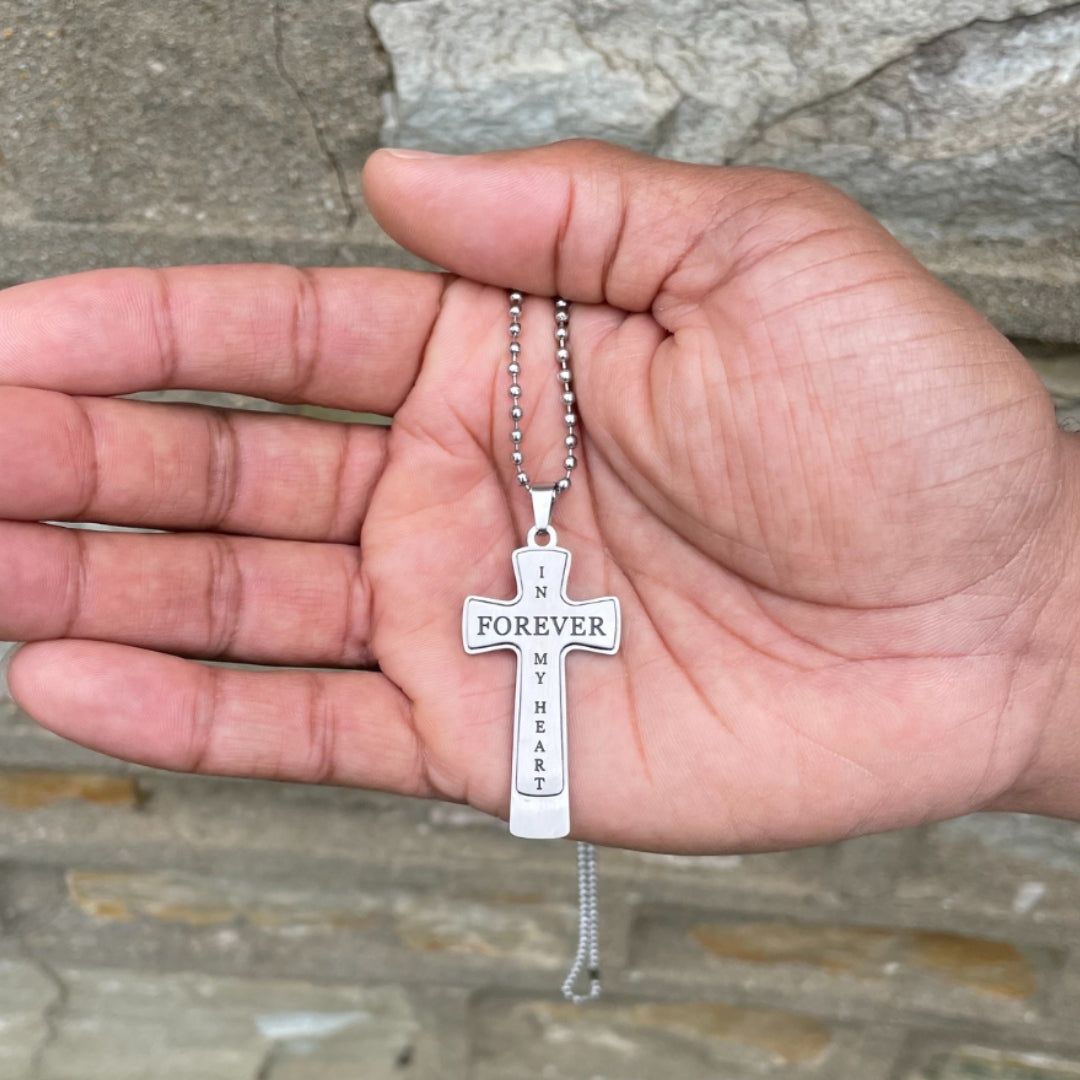 Forever in my Heart Men's Cross Necklace