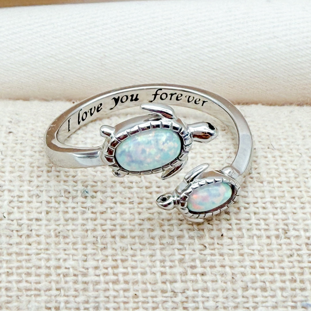 I Love You Forever Sea Turtle Ring