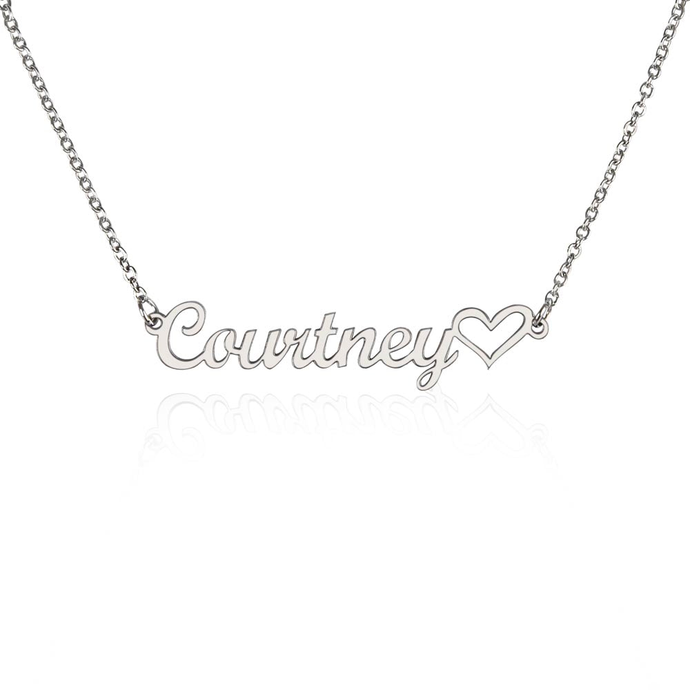 Personalized Mom to Be Name with Heart Necklace