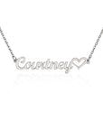 Personalized Mom to Be Name with Heart Necklace