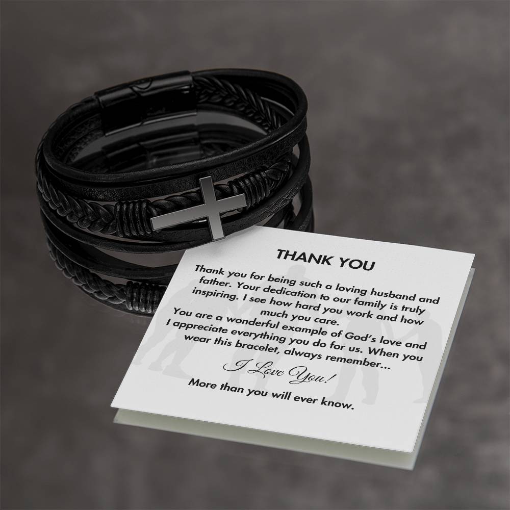 Loving Husband and Father Leather Bracelet