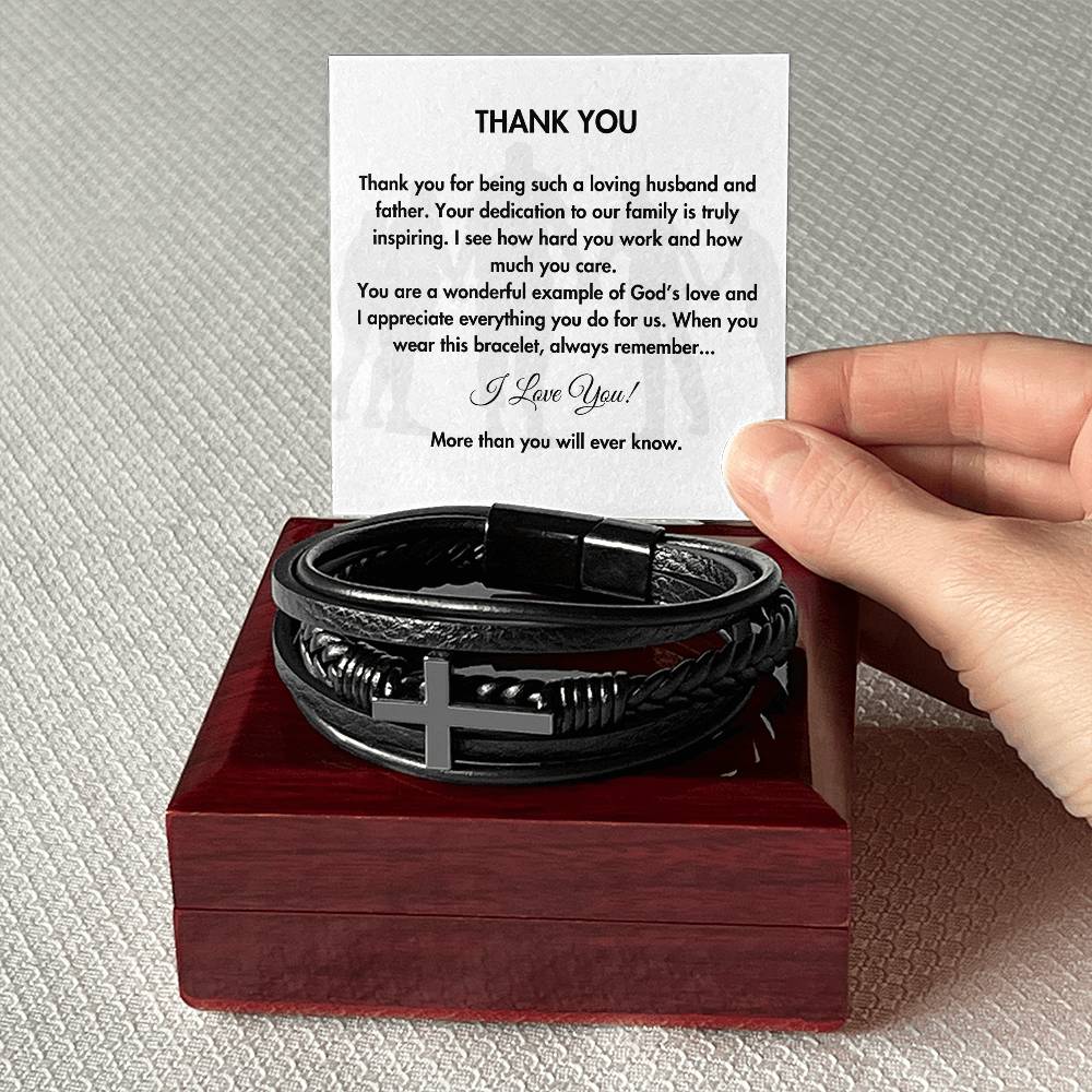 Loving Husband and Father Leather Bracelet