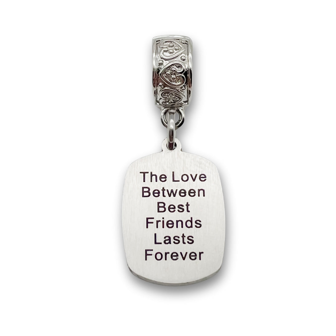 &quot;Forever Best Friends&quot; Quote Clip-on Charm