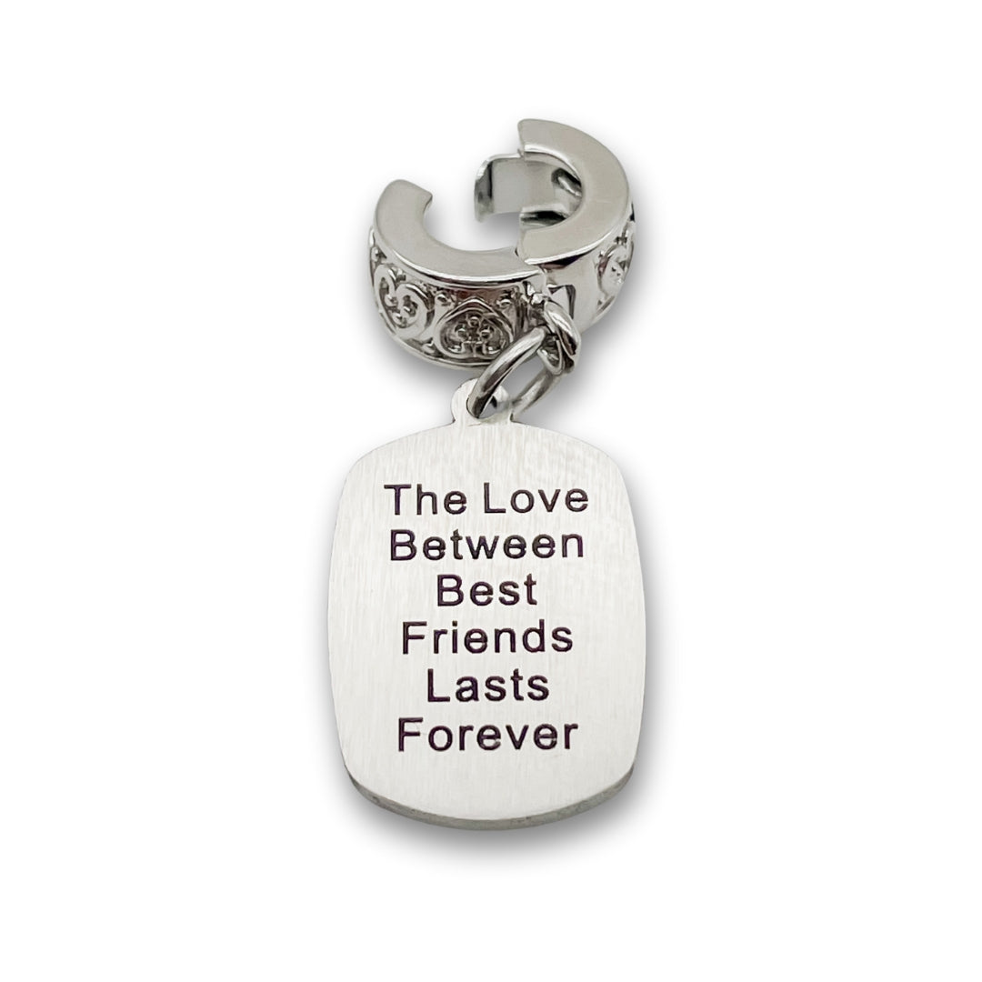 &quot;Forever Best Friends&quot; Quote Clip-on Charm