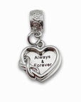 "Always & Forever" Heart Clip-on Charm