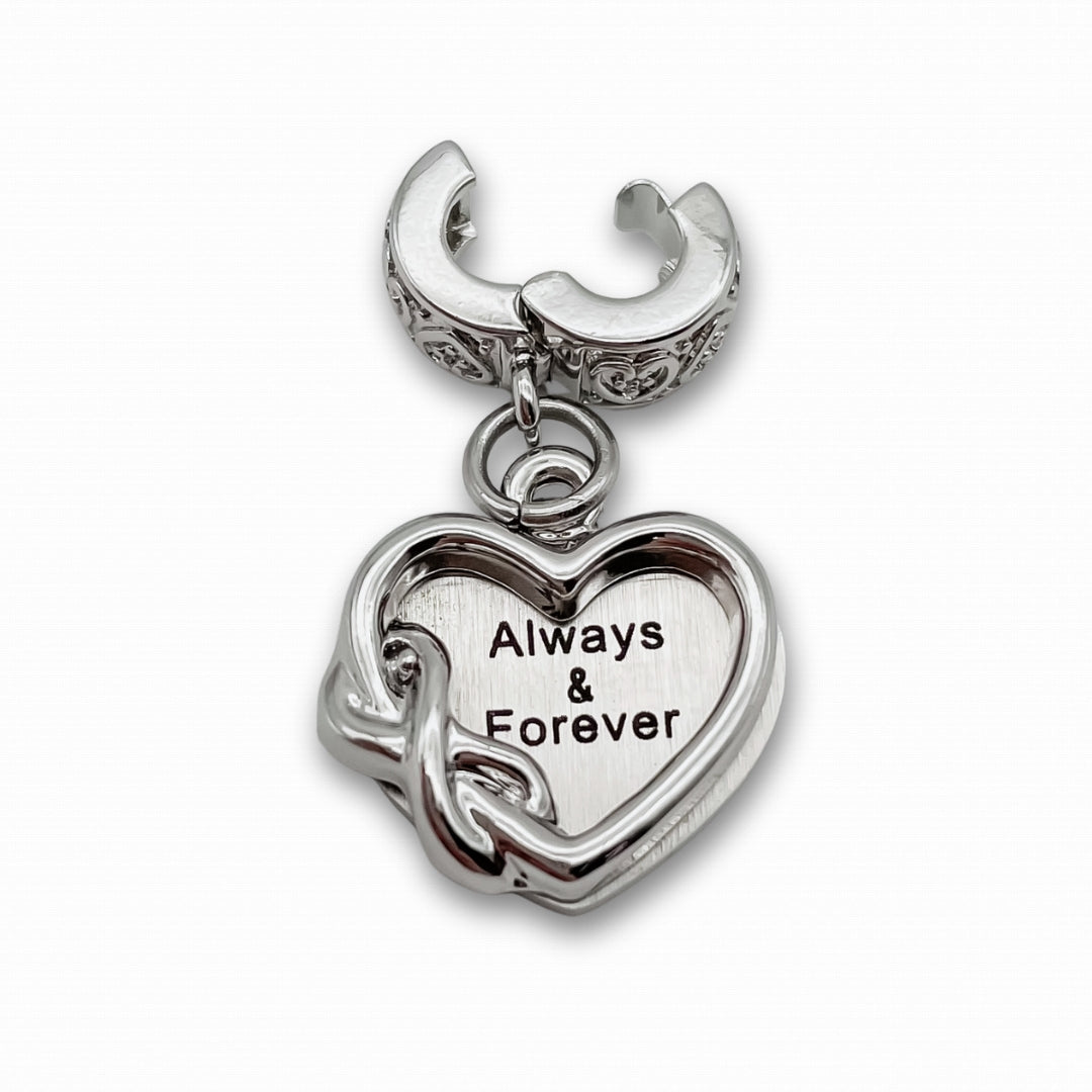 &quot;Always &amp; Forever&quot; Heart Clip-on Charm