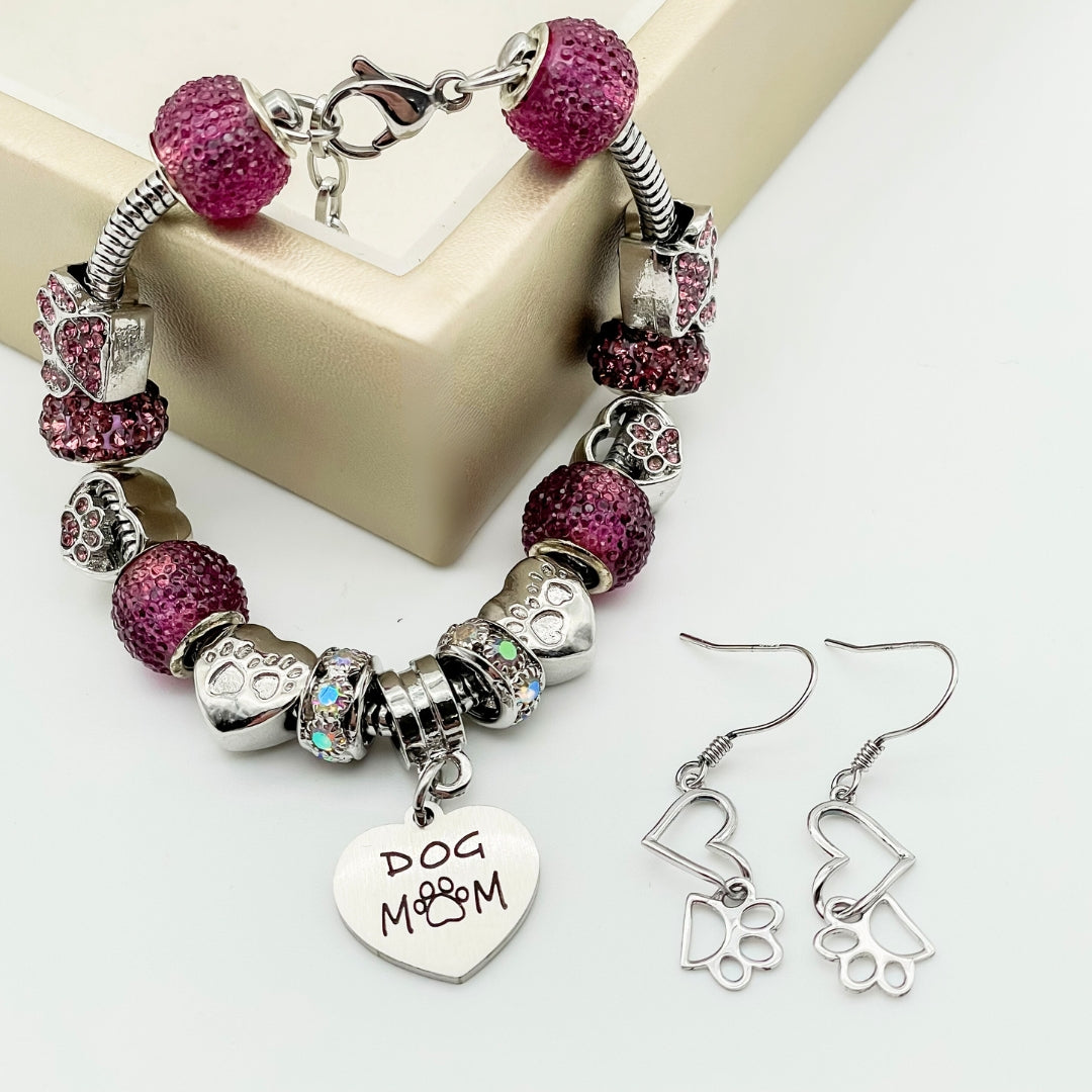 Dog Mom Bundle - Necklace, Bracelet & Earrings