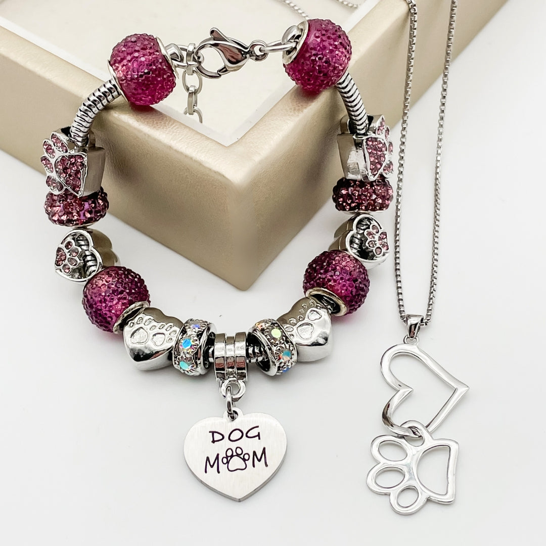 Dog Mom Bundle - Necklace, Bracelet & Earrings